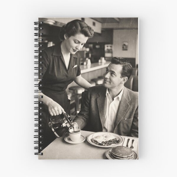 Item preview, Vintage 1950s Diner American Breakfast Waitress Pouring Coffee Photo designed and sold by KiwiRider.