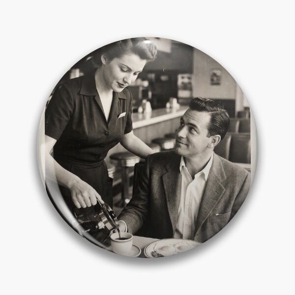 Item preview, Vintage 1950s Diner American Breakfast Waitress Pouring Coffee Photo designed and sold by KiwiRider.