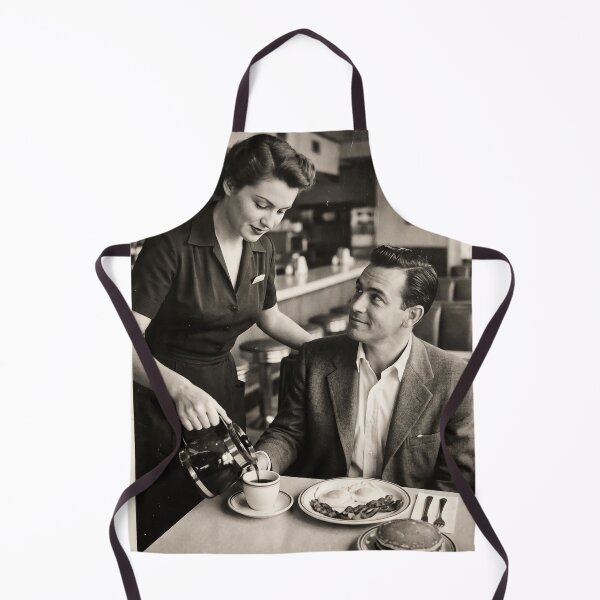Item preview, Vintage 1950s Diner American Breakfast Waitress Pouring Coffee Photo designed and sold by KiwiRider.