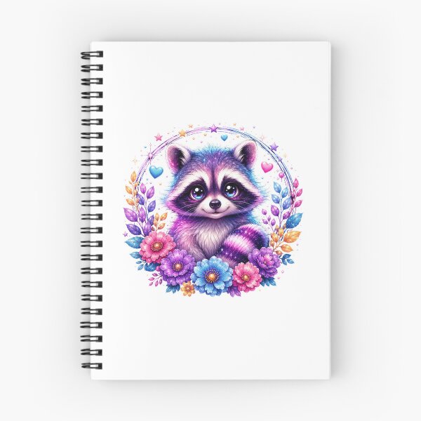 Item preview, Cute Rainbow Raccoon with Magical Flowers and Stars designed and sold by MySthore.