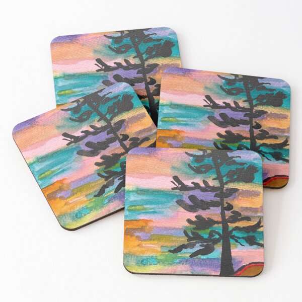 Item preview, Group of Seven Inspired Bold Abstract Watercolour Lakescape  designed and sold by LakeArtWorks.