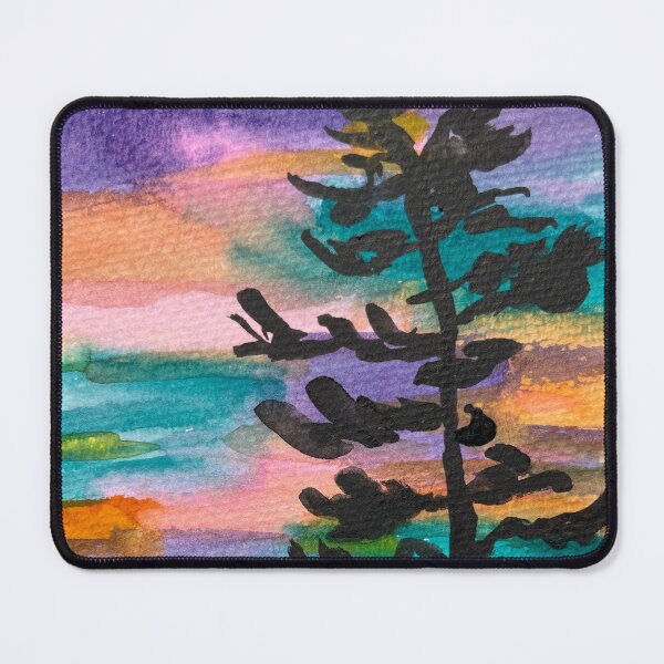 Item preview, Group of Seven Inspired Bold Abstract Watercolour Lakescape designed and sold by LakeArtWorks.