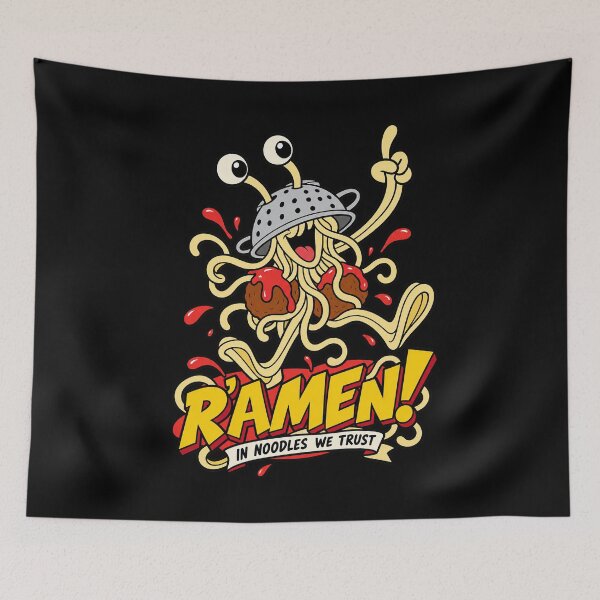 Item preview, R'Amen! | Flying Spaghetti Monster 90s Cartoon Style designed and sold by 3nine.