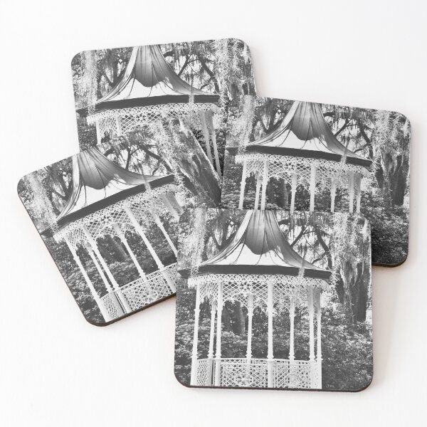 Item preview, Magnolia Plantation Garden Gazebo Charleston SC B&W designed and sold by LisaWootenPhoto.