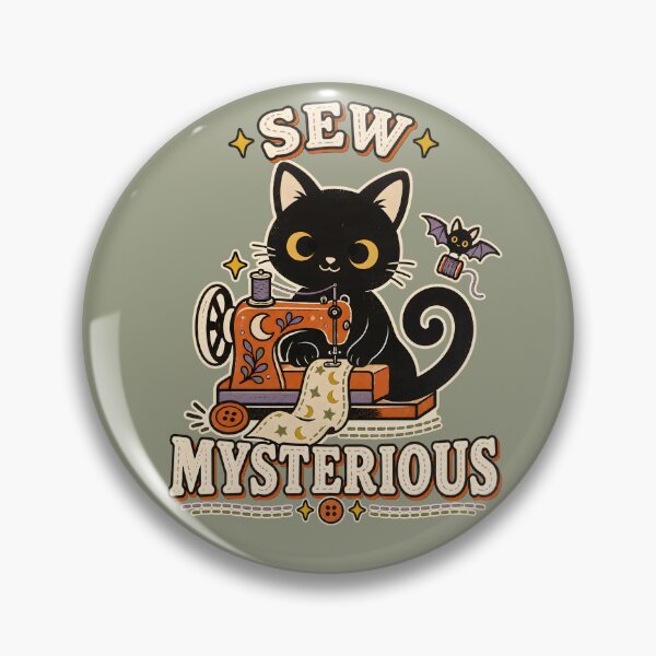 Item preview, Sew Mysterious Retro Black Cat Sewing Design designed and sold by  MAD's Recreation Studio.