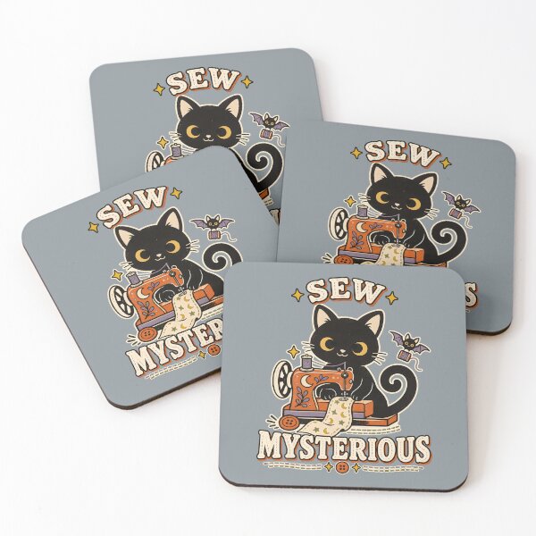 Item preview, Sew Mysterious Retro Black Cat Sewing Design designed and sold by  MAD's Recreation Studio.