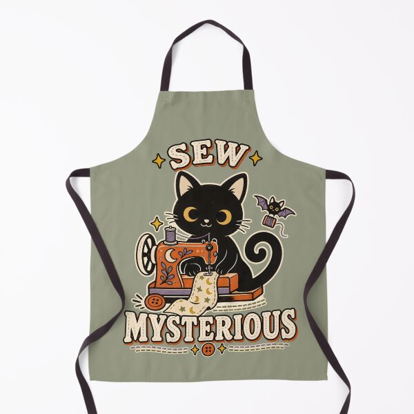 Item preview, Sew Mysterious Retro Black Cat Sewing Design designed and sold by MAD's Recreation Studio.