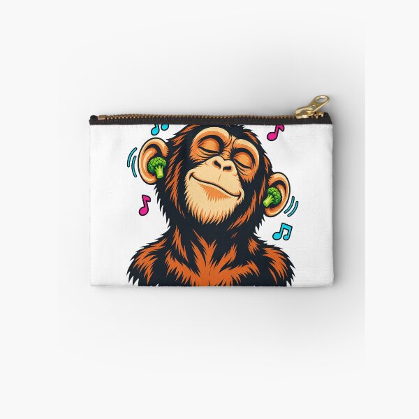 Item preview, Funny Chimpanzee with Wireless Broccoli Earbuds designed and sold by libanmax.