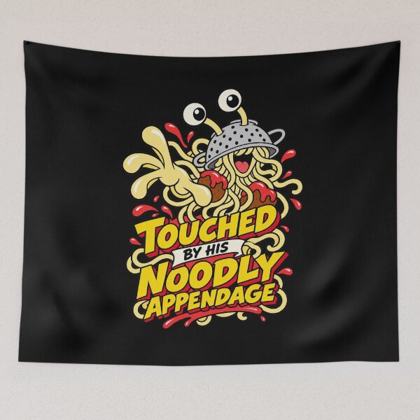 Item preview, Touched by His Noodly Appendage | Flying Spaghetti Monster Cartoon designed and sold by 3nine.