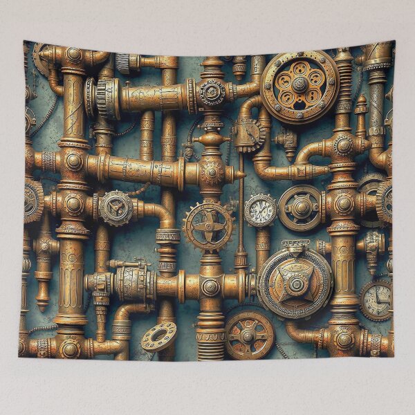 Item preview, Gears Tubes and Pipes Steampunk designed and sold by Retro Art Factory.