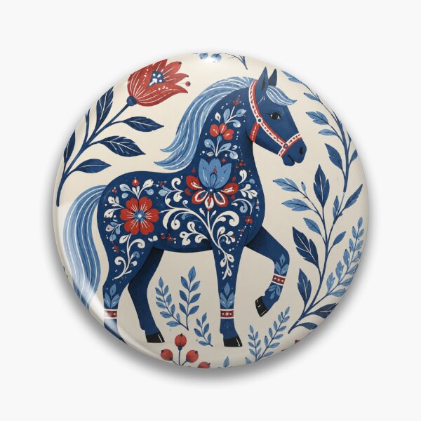 Item preview, Swedish Dala Horses Blue, Funny Dala Horses  designed and sold by Owneysweet.