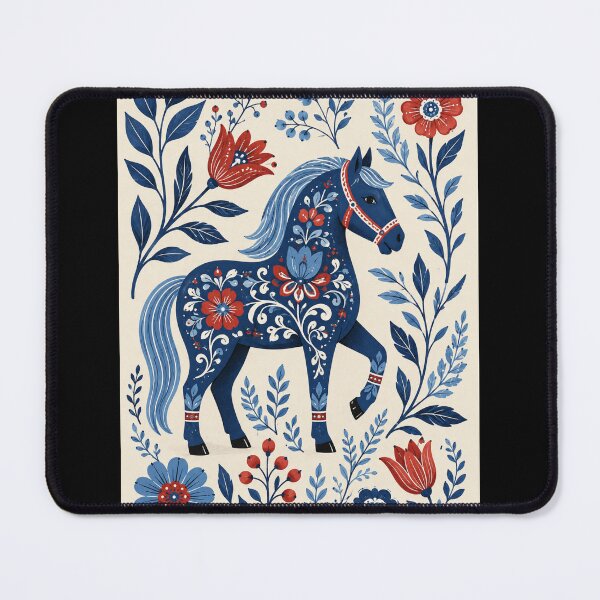 Item preview, Swedish Dala Horses Blue, Funny Dala Horses designed and sold by Owneysweet.