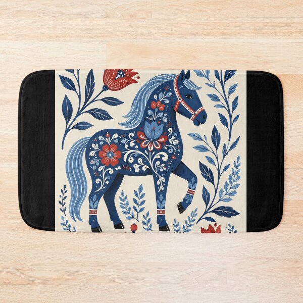 Item preview, Swedish Dala Horses Blue, Funny Dala Horses  designed and sold by Owneysweet.