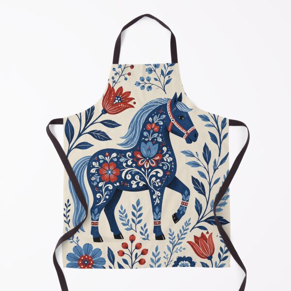 Item preview, Swedish Dala Horses Blue, Funny Dala Horses designed and sold by Owneysweet.