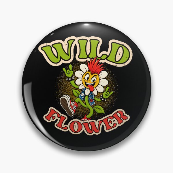 Artikelvorschau, Lustige Wildblume – Retro-Punk-Blume entworfen und verkauft von KennyTheBartender.