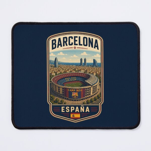 Item preview, Camp Nou Barcelona Spain Stadium Soccer Travel Poster Vintage Retro Badge Design designed and sold by Travel Souvenirs 30.