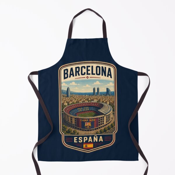 Item preview, Camp Nou Barcelona Spain Stadium Soccer Travel Poster Vintage Retro Badge Design designed and sold by Travel Souvenirs 30.