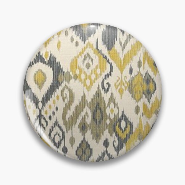 Artikelvorschau, Senfgelbes und anthrazitfarbenes Ikat-Muster | Boho-Tribal-Textildesign entworfen und verkauft von Kruti Collection.