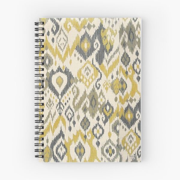 Item preview, Mustard Gold & Charcoal Ikat Geometric Pattern | Boho Tribal Textile Design designed and sold by Kruti Collection.