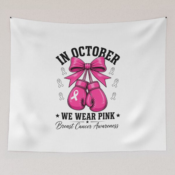 Item preview, breast cancer awareness pink boxing gloves and ribbon designed and sold by anapldv.