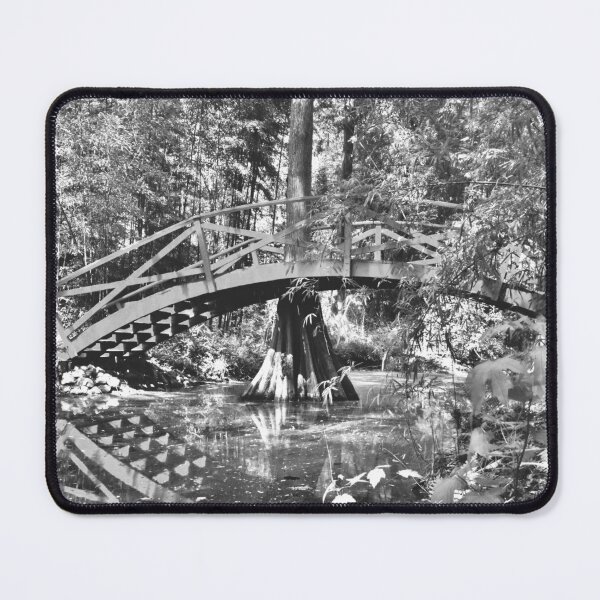 Item preview, Little Red Bridge At Magnolia Plantation Gardens BW designed and sold by LisaWootenPhoto.