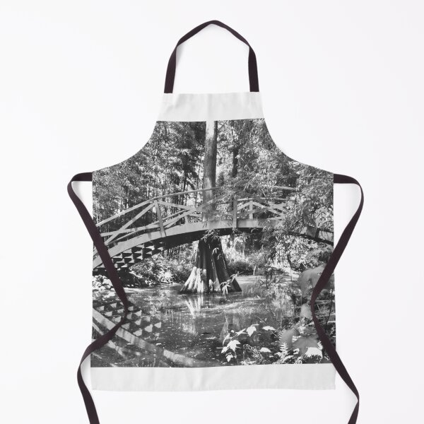Item preview, Little Red Bridge At Magnolia Plantation Gardens BW designed and sold by LisaWootenPhoto.