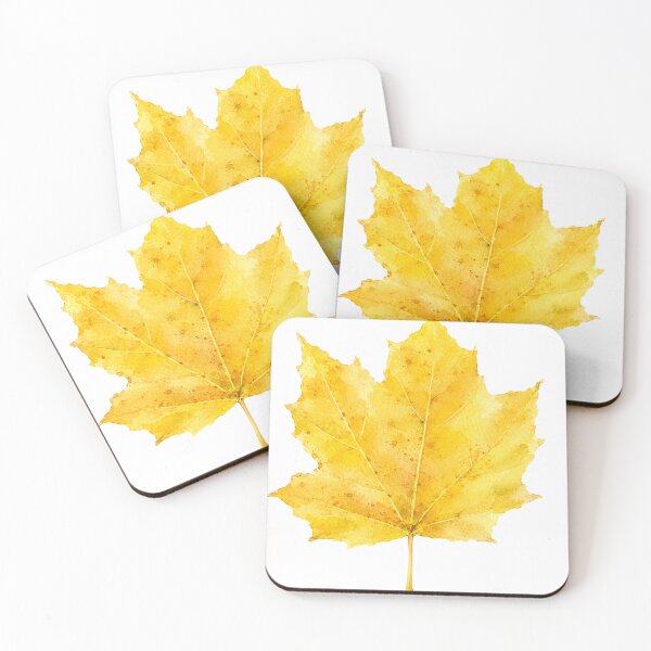 Item preview, Golden Yellow Maple Leaf Watercolor Botanical Art designed and sold by Shew Gallery.