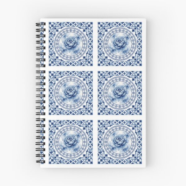 Item preview, Traditional Spanish Azul Tile with a Flower designed and sold by HappyOops.