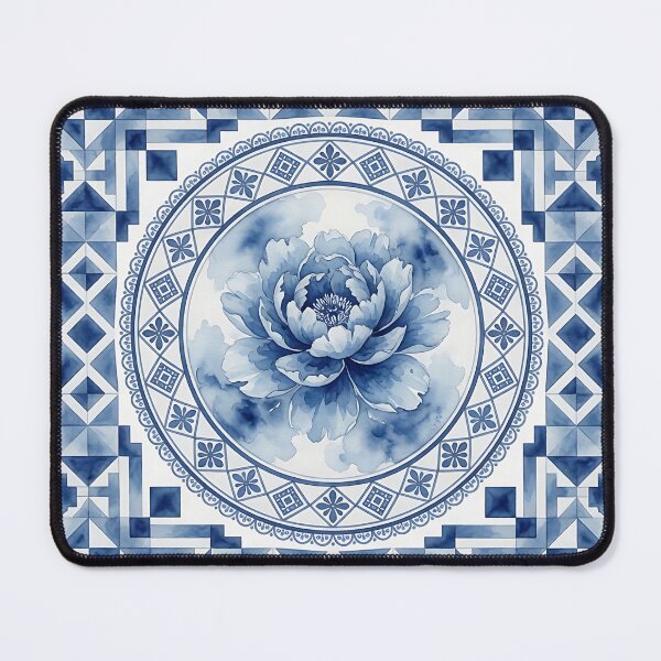Item preview, Traditional Spanish Azul Tile with a Flower designed and sold by HappyOops.