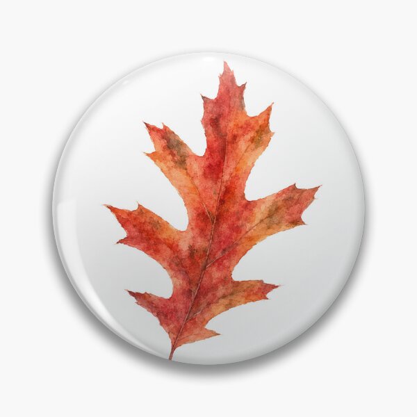 Item preview, Red Oak Leaf Watercolor Autumn Botanical Art designed and sold by Shew Gallery.