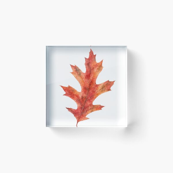 Item preview, Red Oak Leaf Watercolor Autumn Botanical Art designed and sold by Shew Gallery.