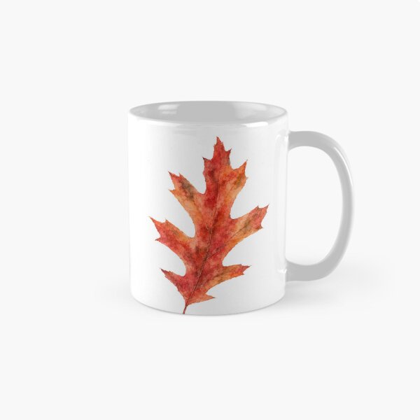 Item preview, Red Oak Leaf Watercolor Autumn Botanical Art designed and sold by Shew Gallery.