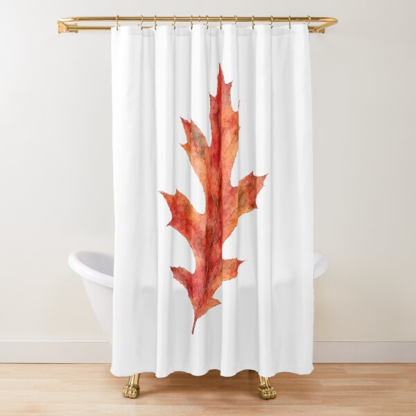 Item preview, Red Oak Leaf Watercolor Autumn Botanical Art designed and sold by Shew Gallery.