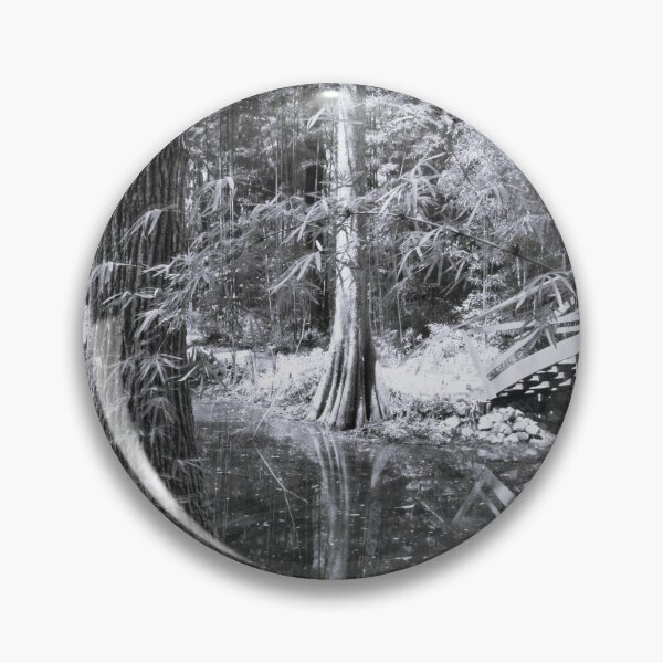 Item preview, Two Little Red Bridges At Magnolia Plantation Gardens BW designed and sold by LisaWootenPhoto.