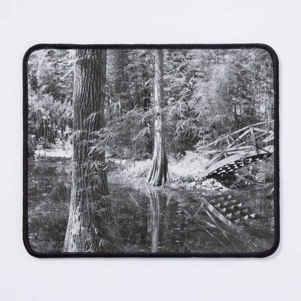 Item preview, Two Little Red Bridges At Magnolia Plantation Gardens BW designed and sold by LisaWootenPhoto.