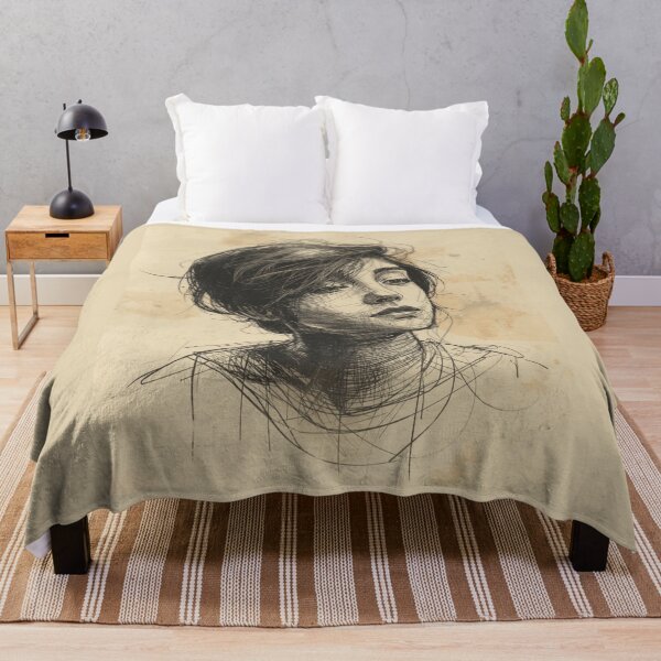 Item preview, Vintage Crosshatch Sketch Moody Goth Portrait designed and sold by ERODED SELF.
