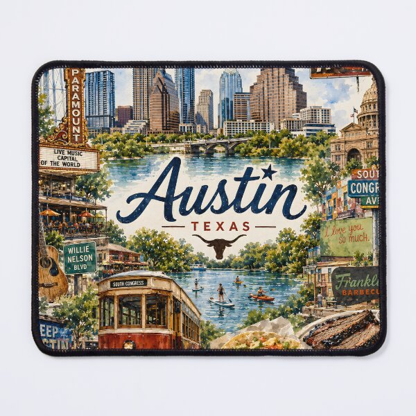 Item preview, Austin Texas Travel Pattern designed and sold by TinyWeird.