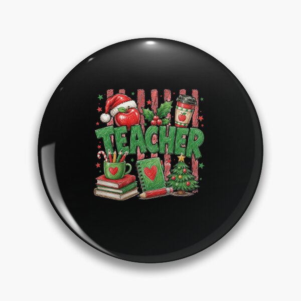 Item preview, Teacher Christmas Apple and School Supplies Festive Art designed and sold by anapldv.