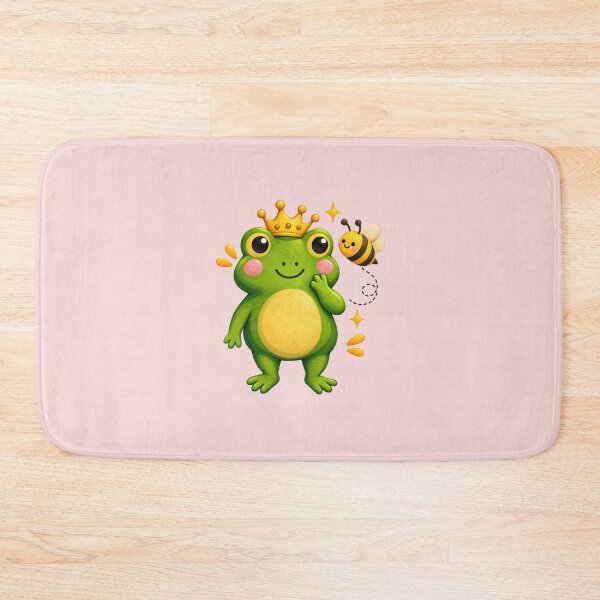 Item preview, Cute Frog Prince and Bee Funny Garden Character – Kawaii Frog Animal Meme Design designed and sold by StickyDelights.