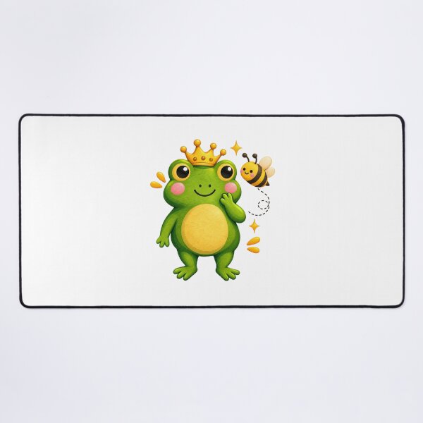 Item preview, Cute Frog Prince and Bee Funny Garden Character – Kawaii Frog Animal Meme Design designed and sold by StickyDelights.