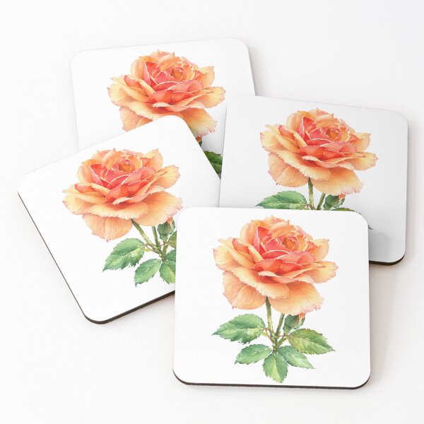 Item preview, Peach Rose Watercolor Botanical Flower designed and sold by Shew Gallery.