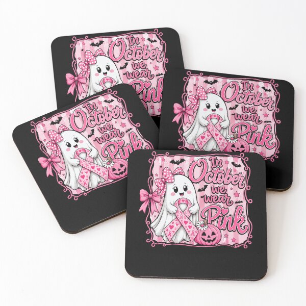 Item preview, pink Halloween ghost with ribbon and pumpkin designed and sold by anapldv.