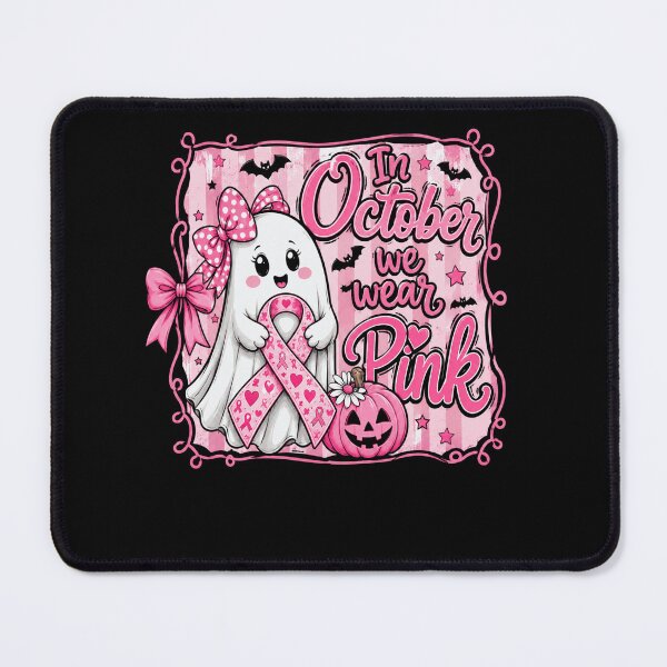 Item preview, pink Halloween ghost with ribbon and pumpkin designed and sold by anapldv.