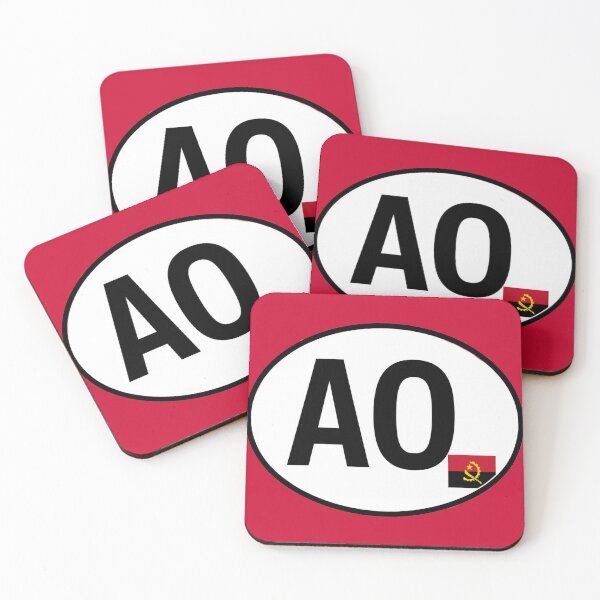Item preview, Angola AO Oval Country Code Sticker designed and sold by The Digital Compass.