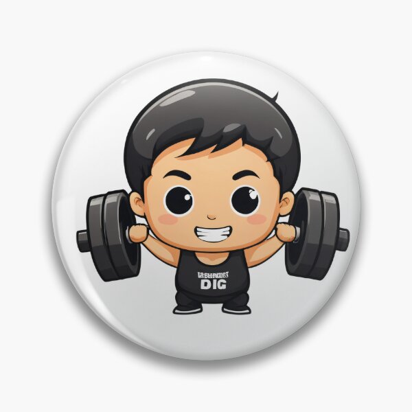 Item preview, Motivational Dumbbell Icon Chibi Style – Gym lover gift designed and sold by michallechowicz.