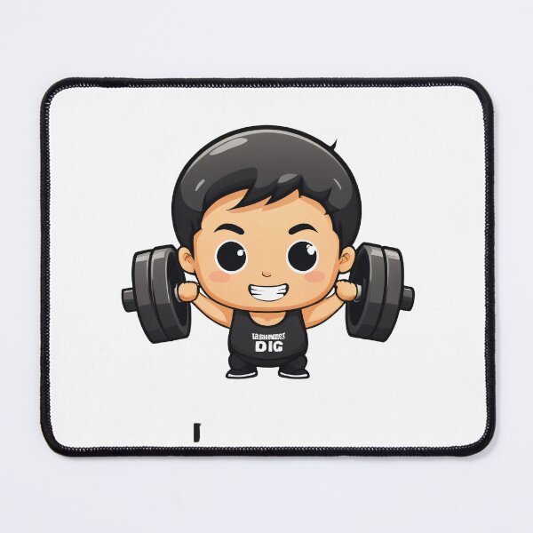 Item preview, Motivational Dumbbell Icon Chibi Style – Gym lover gift designed and sold by michallechowicz.