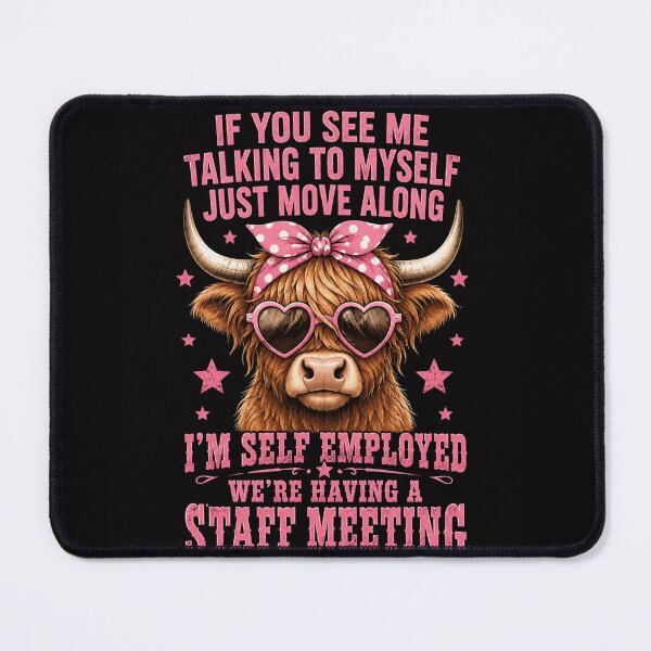 Item preview, self employed Cow Funny Pink Bow Sunglasses Quote designed and sold by anapldv.