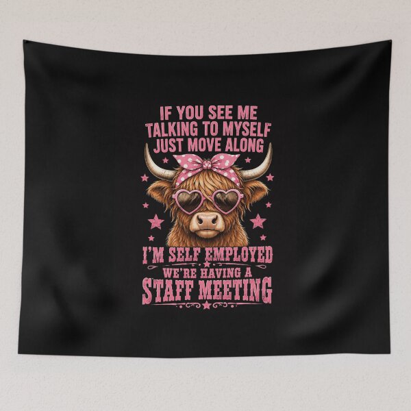 Item preview, self employed Cow Funny Pink Bow Sunglasses Quote designed and sold by anapldv.