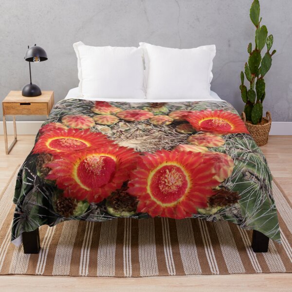 Item preview, Red Amazing Barrel Cactus Flowers designed and sold by simonjayphotos.