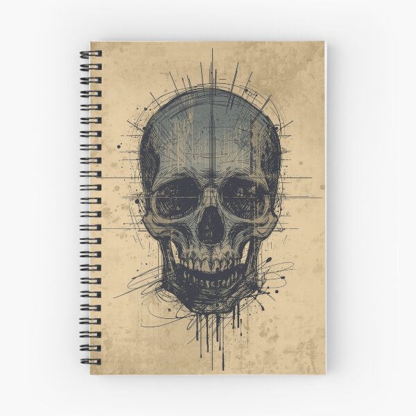 Item preview, Gothic Skull Technical Ink Blueprint Art designed and sold by ERODED SELF.